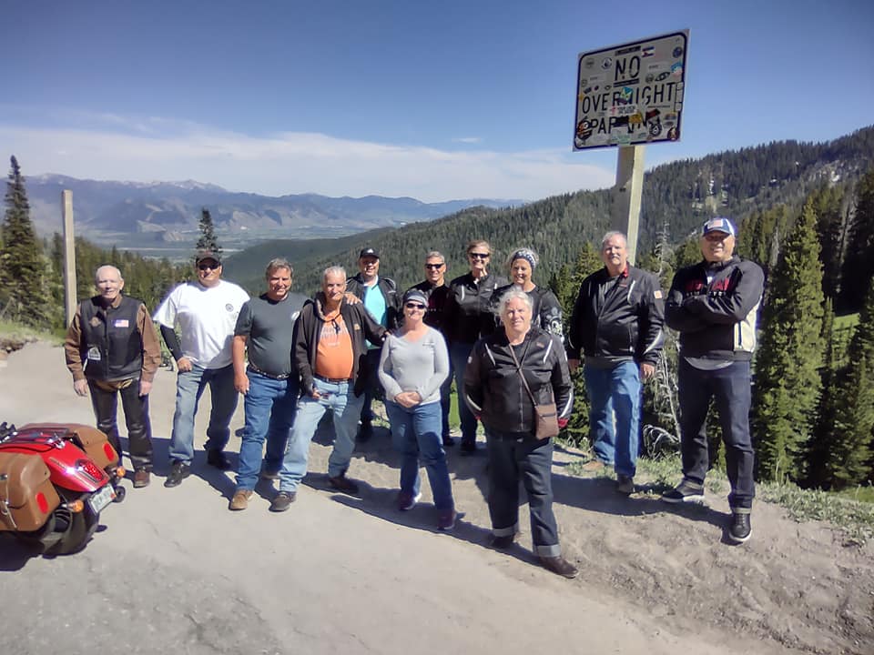 Northern Colorado Indian Motorcycle Riders Group at Teton Pass