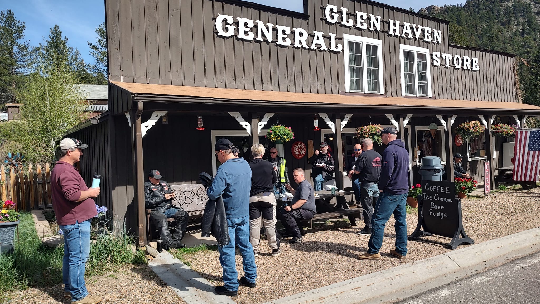 Northern Colorado Indian Motorcycle Riders Group at Glen Haven General Store